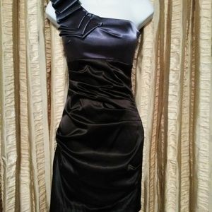 B Darlin Gray One Shoulder Dress